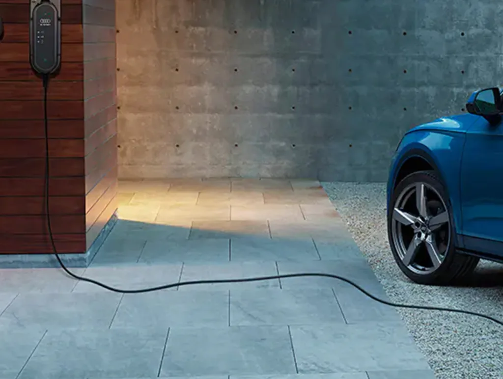 Driving and Audi EV will vanish  your range anxiety  with  fast-charging capability for minimal downtime and a kinetic design made for an electric world. 